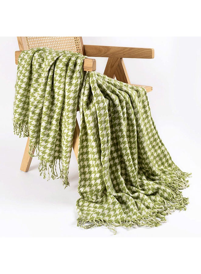 Herringbone Throw, Green - 127x152 cm