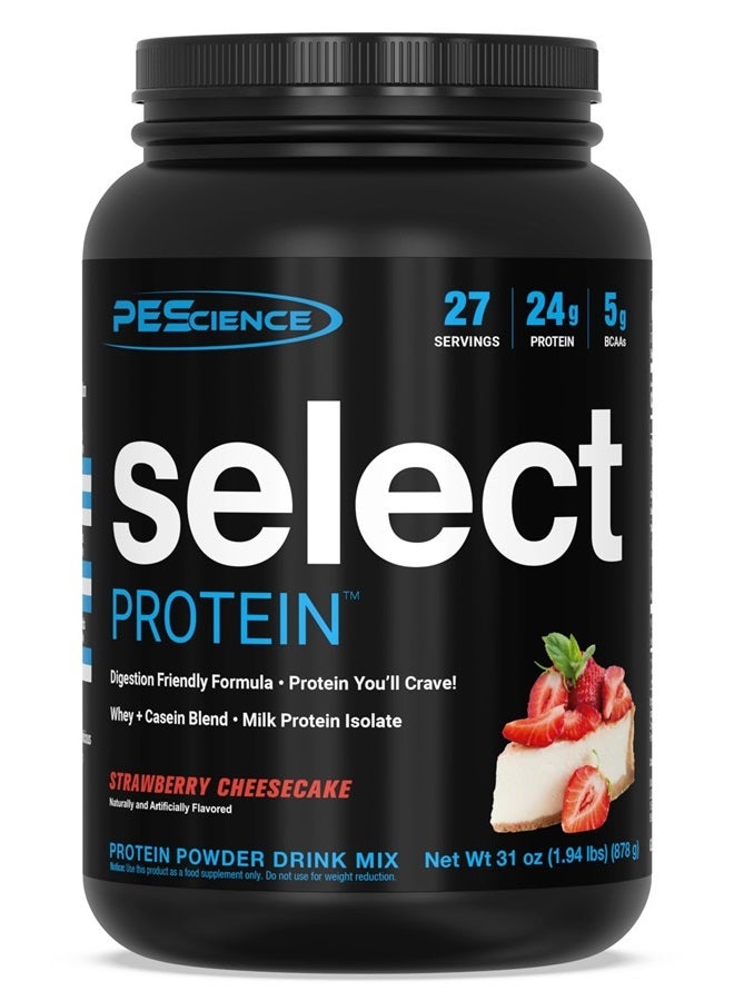 Select Low Carb Protein Powder, Strawberry Cheesecake, 27 Serving, Keto Friendly and Gluten Free