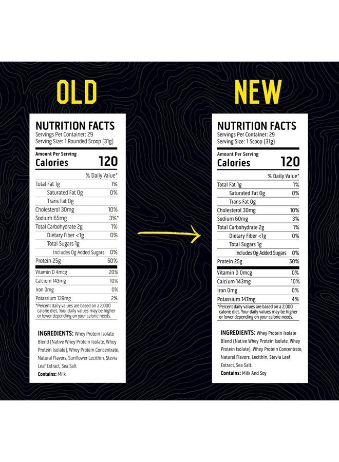 100% Whey Protein Powder - Post Workout Whey Protein Isolate, Zero Artificial Flavors & Sweeteners, Soy & Gluten Free, 5.5g BCAA, 2.6g Leucine, Essential Amino Acids, Vanilla Bean 2 lb