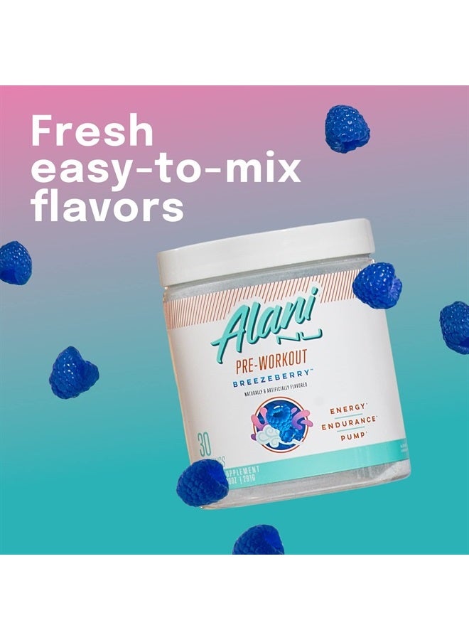 Pre Workout Powder | Amino Energy Boost | Endurance Supplement | Sugar Free | 200mg Caffeine | L-Theanine, Beta-Alanine, Citrulline | 30 Servings (Breezeberry)