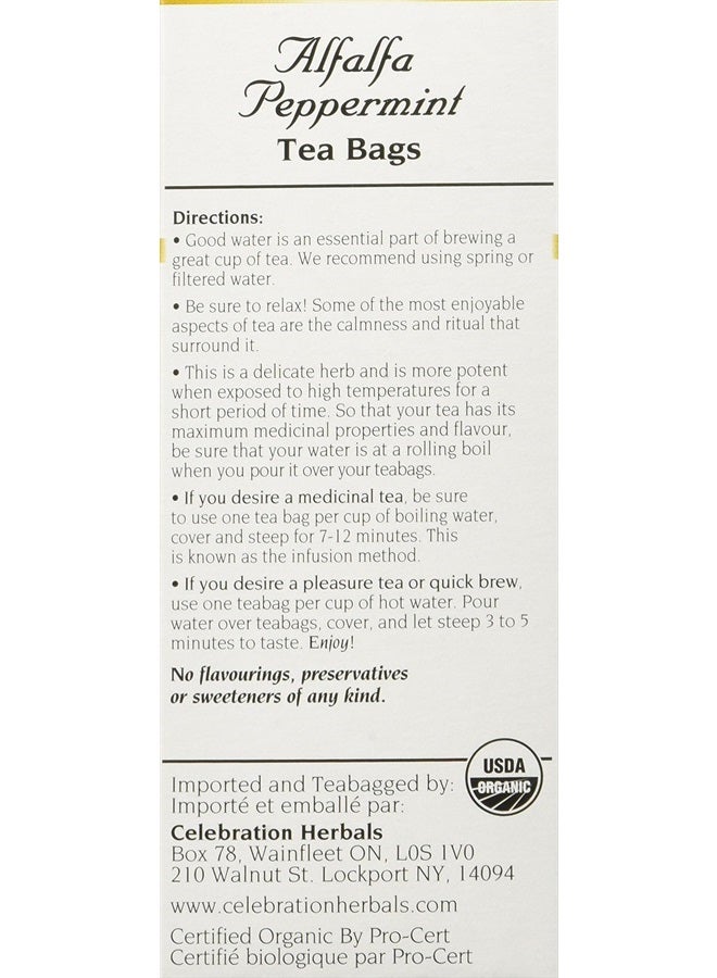 CELEBRATION HERBALS Alfalfa Peppermint Tea Organic 24 Bag, 0.02 Pound