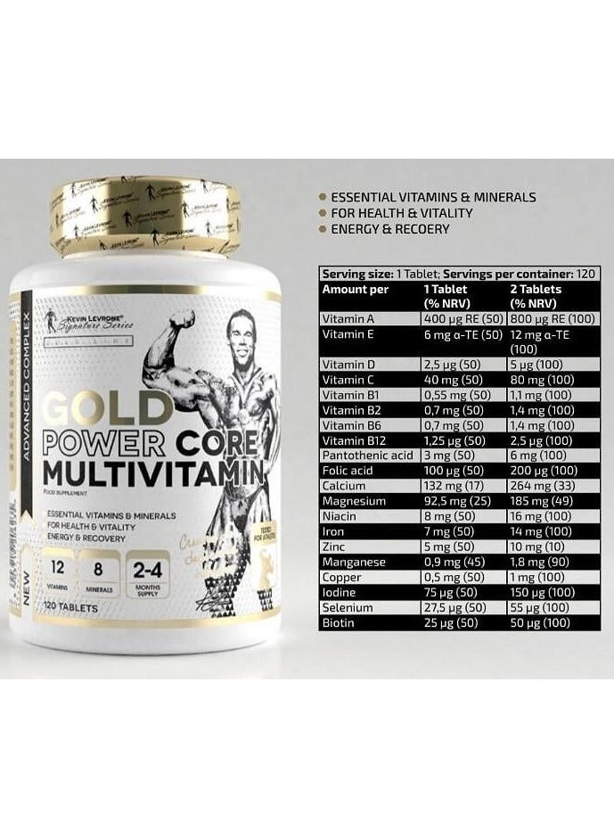 Kevin Levrone Gold Power Core Multivitamin 120 Tablets 120 Serving