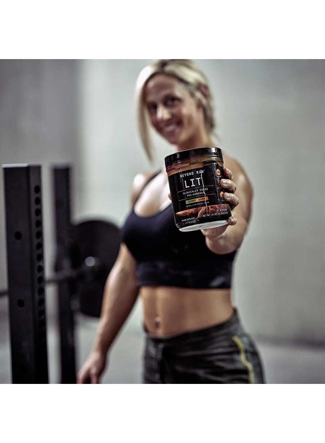 LIT | Clinically Dosed Pre-Workout Powder | Contains Caffeine, L-Citrulline, Beta-Alanine, and Nitric Oxide | Orange Mango | 30 Servings