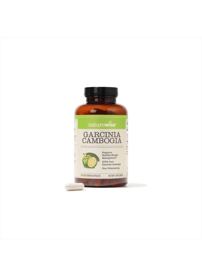 Naturewise Garcinia Cambogia with Pure Garcinia Cambogia Extract, 60% HCA Concentration, Natural Support for Weight Goals and Energy - Vegan, Non-GMO, Gluten Free - 180 Capsules[2-6 Month Supply]