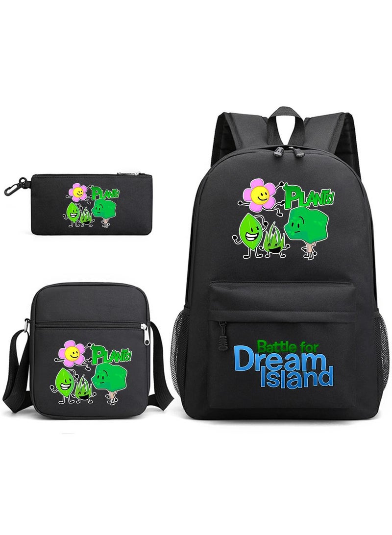 3 Pcs Set Battle For Dream Island School Bag Satchel Pencil Case Set Anime Battle For Dream Island Gifts For Kids Game Fans
