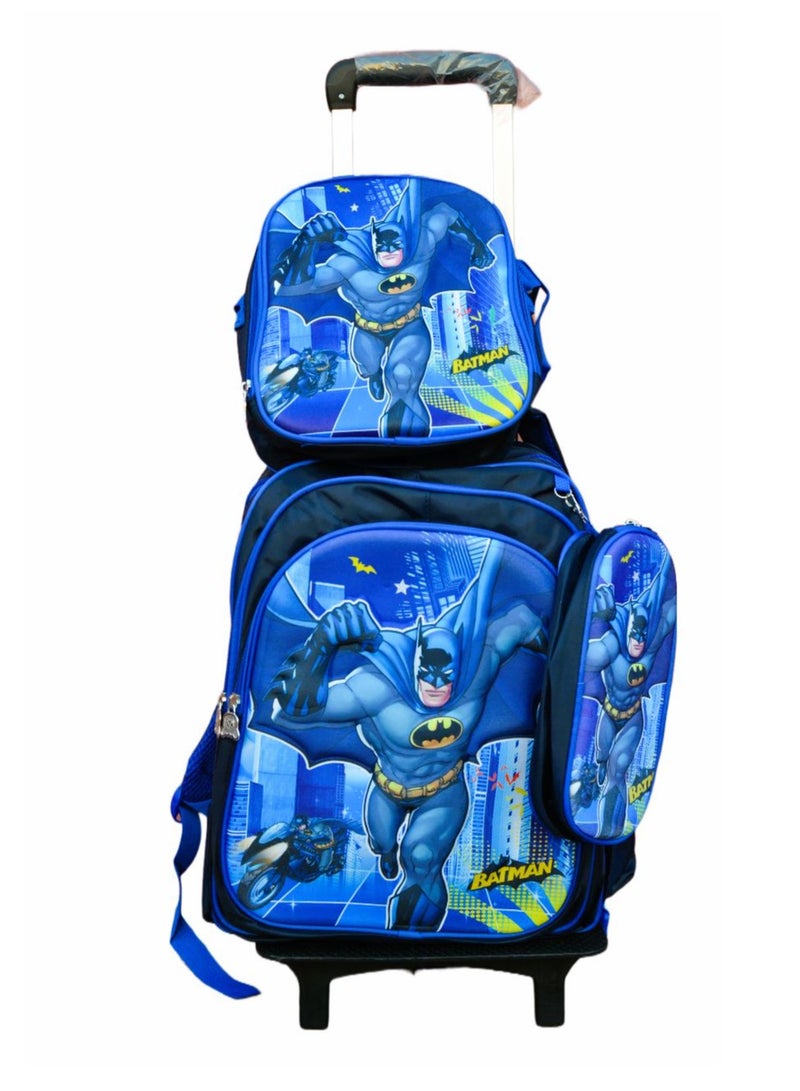 16-inch Revenge Schoolbags Lunch Bag Pen Bag 3pcs Bat Backpack Set for Kids Steel Cartoon School Bags For Students