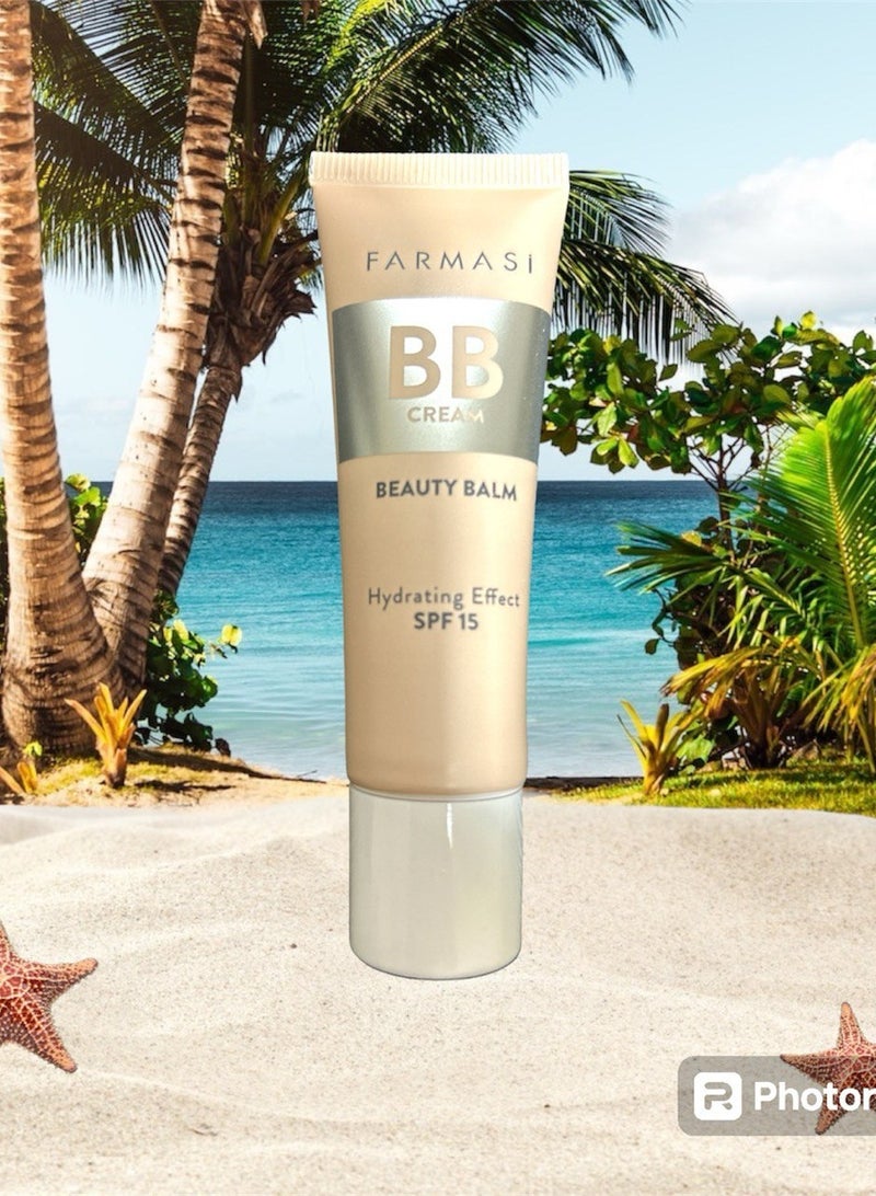 FARMASI Makeup BB Cream Beauty Balm, Full Coverage Foundation, Hydrating, Concealing, Sun Protection Formula,Moisturizer BB Face Cream with Spf 15 for All Skin Type,1 Fl oz (06 DEEP, 30 ml)