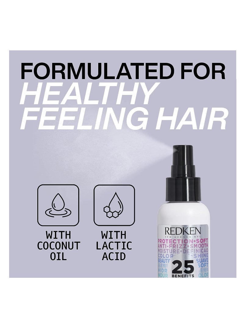 Redken One United Leave In Conditioner | Multi-Benefit Hair Treatment | Detangles, Nourishes, & Smooths Frizz | Heat Protection Spray for Blow Dry & Styling | For All Hair Types | Paraben Free