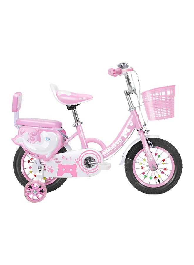 Kids Bike 12-20in Bicycle for Girls Ages 3-13 Years with Training Wheels Basket Protective Net Fash Wheel