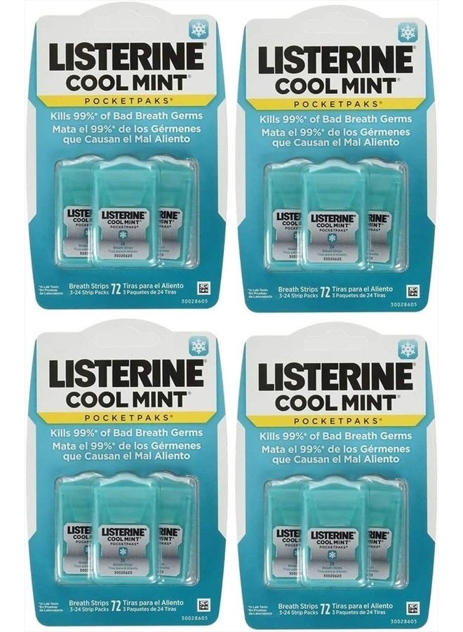 Cool Mint Pocketpaks Breath Strips, 12-24-Strip Pack total 288 strips