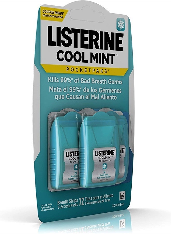 Cool Mint Pocketpaks Breath Strips, 12-24-Strip Pack total 288 strips