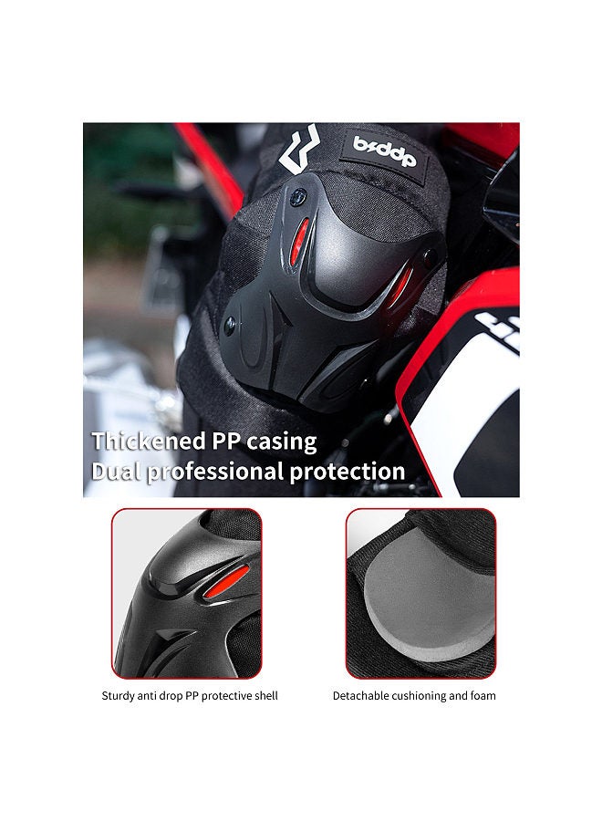Motorcycle Knee Pads 2 Piece Set Knee Protection Reflective Eyes Comfortable Breathable