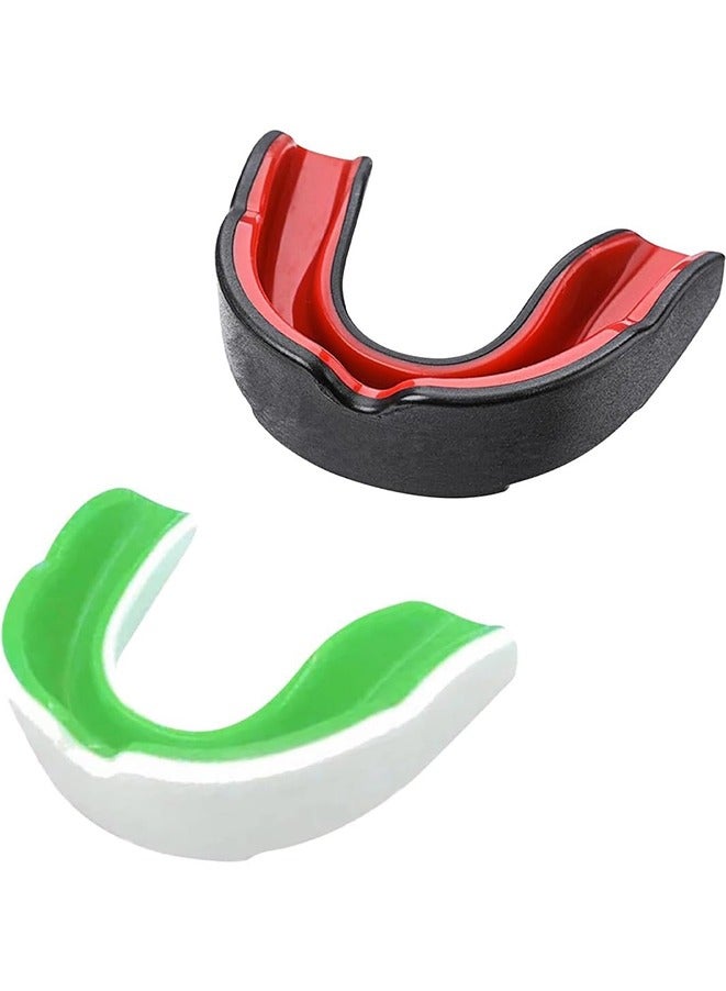 2PCS Sports Mouth Guard for Adults, Athletic Mouthguard Youth Mouth Guard with Portable Case for Boxing Basketball Lacrosse MMA Hockey Wrestling Soccer