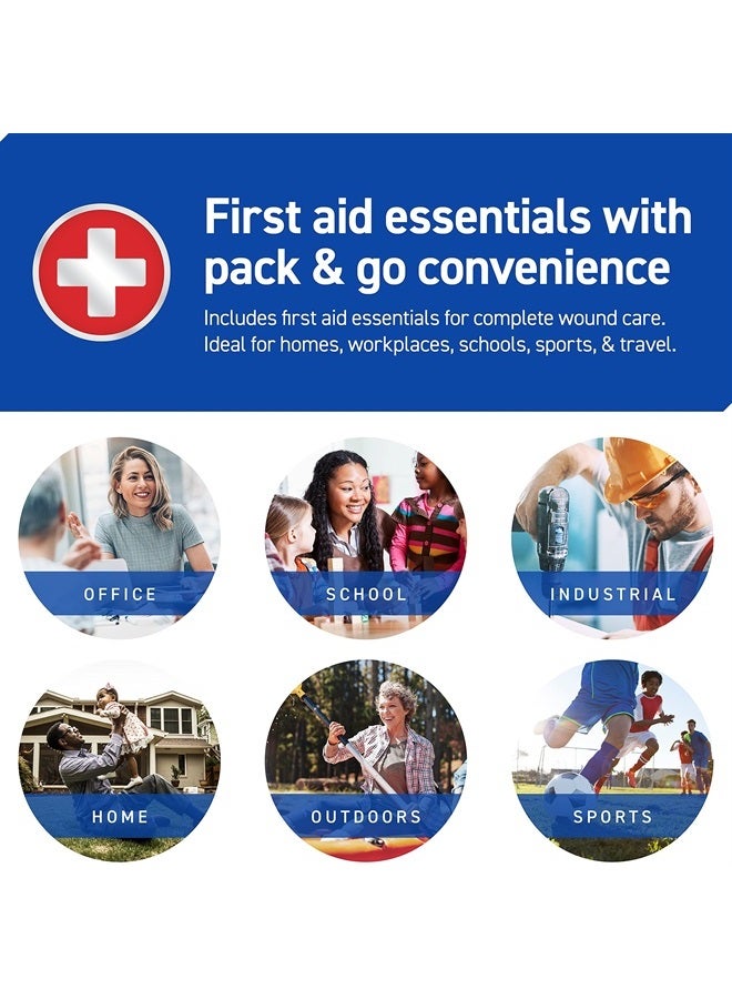 First Aid Kit, 110 Pieces | Professional Use for Travel, Work, School, Home, Car, Survival, Camping, Hiking, and More