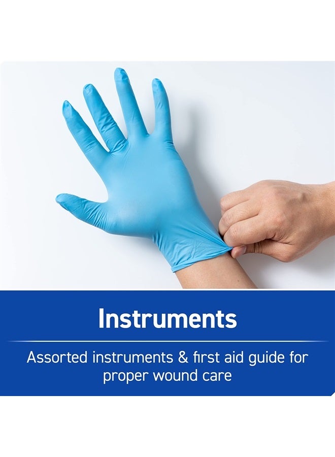 First Aid Kit, 110 Pieces | Professional Use for Travel, Work, School, Home, Car, Survival, Camping, Hiking, and More