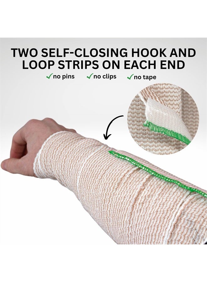 Elastic Bandage Wrap with Self-Closure [Pack of 10] 6 Inch Comfort Athletic Compression Roll, 5 Yards Stretched for Customized Compression on Knee, Ankle, Wrist + Vakly First Aid Kit Guide (6''X10)