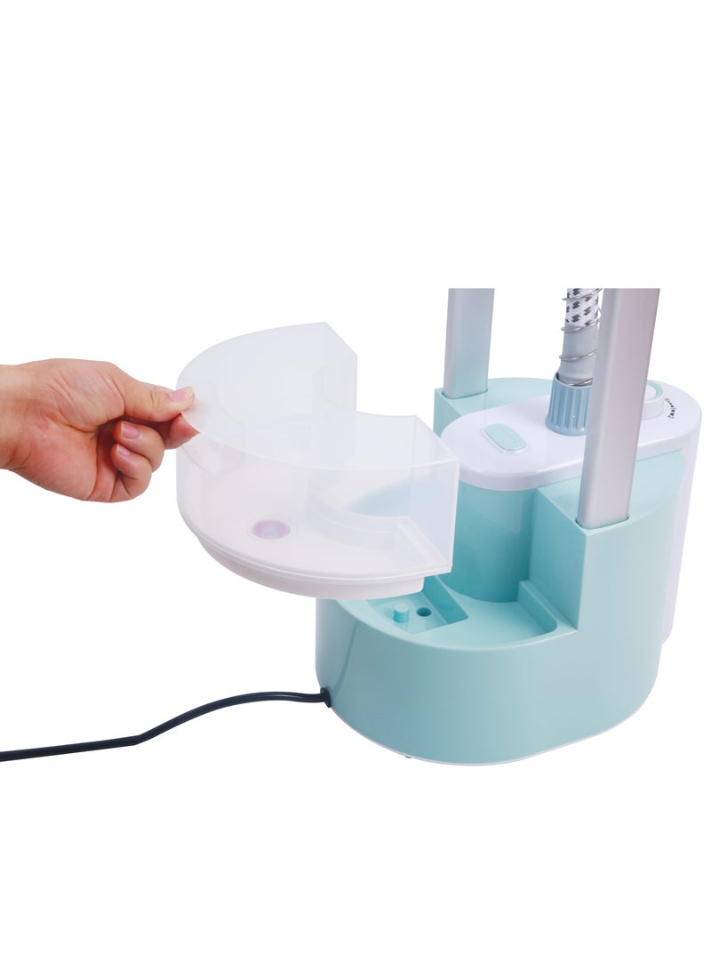 Garment Steamer with Traditional Steam Iron Platform | 60 Minutes of Continuous Working to Remove Wrinkles - Professional Steamer with Iron Board/Spray Head/Hanger and Holder 1.8 L 2000 W SGS-317N Sea Green