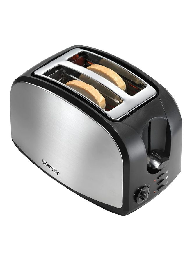 Bread Toaster With Adjustable Browning Control Removable Crumb Tray For Easier Cleaning Automatic Pop Up Defrost Warm & Cancel Function 900 W TCM01.A0BK Black/Silver