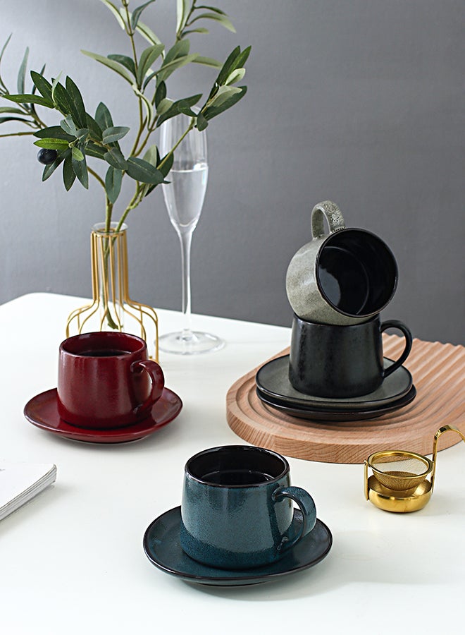 8-Piece Coffee Cup And Saucer Set Multicolour 11.3x8.2x6.9cm