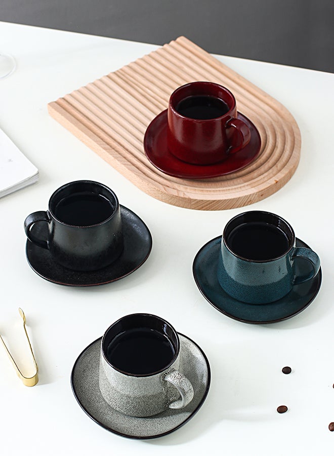 8-Piece Coffee Cup And Saucer Set Multicolour 11.3x8.2x6.9cm