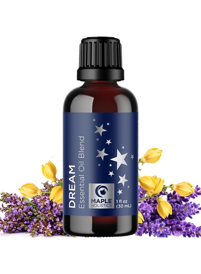 Sleep Essential Oil Blend for Diffuser - Dream Essential Oils for Diffusers Aromatherapy and Relaxation with Clary Sage Ylang-Ylang Roman Chamomile and Lavender Essential Oils for Sleep Time Support