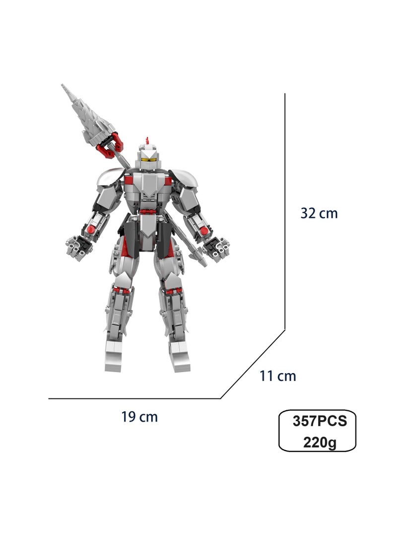 Skibidi Toilet Man Toy Building Blocks 357Pcs Knight Electric Driller Toy Ideas Toys Battle Horror Game Model Ideas Toys Gifts for Adult & Kids
