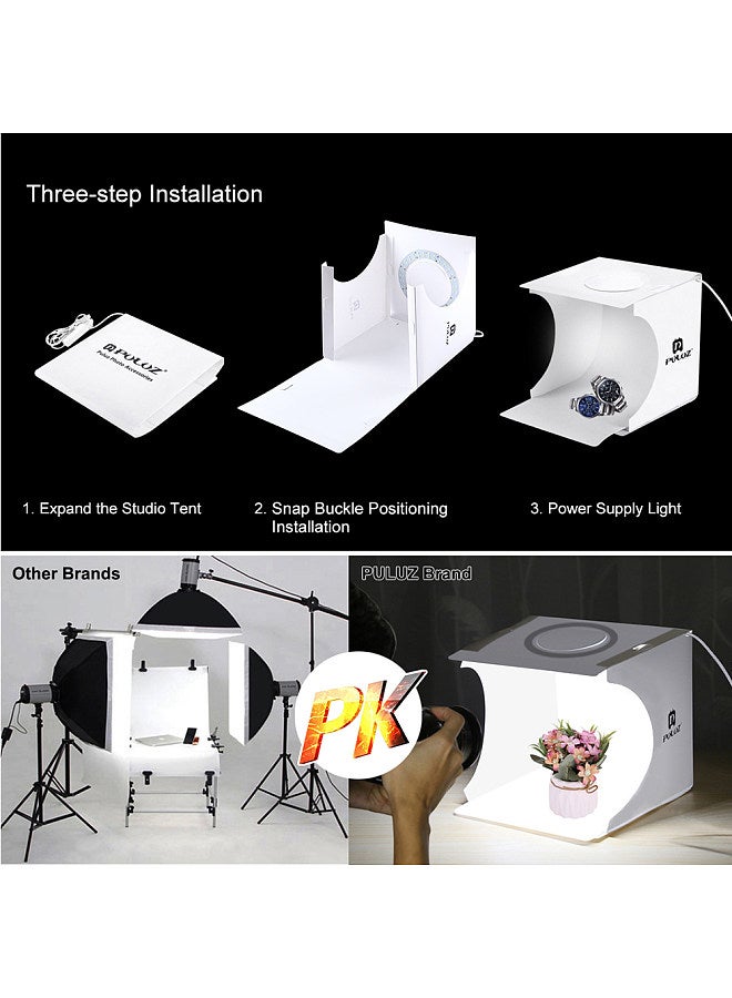 Mini Folding Lightbox Photography Photo Studio LEDs Panel Light Soft Box Photo Background Kit