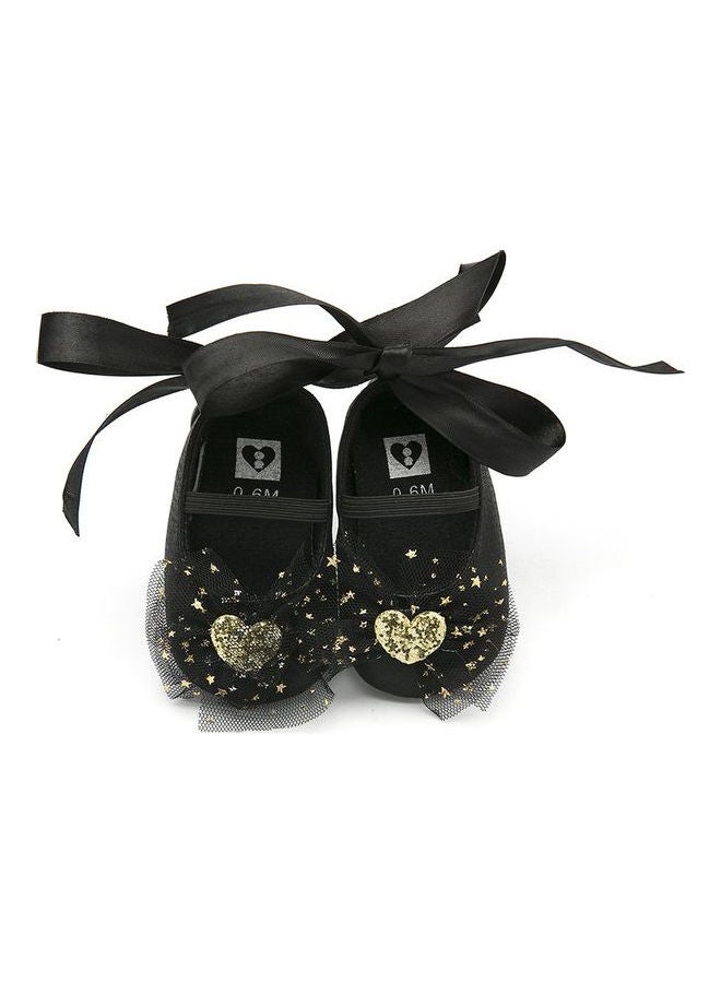 Summer Butterfly Ribbon Princess Shoes Black/Gold