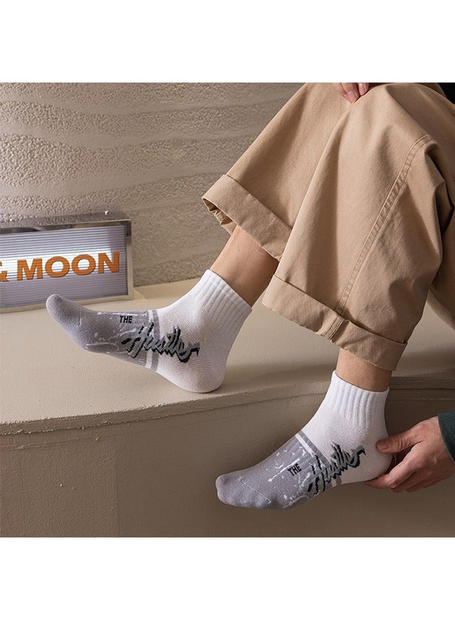 5 Pairs Shallow Mouth Boat Socks Cotton Breathable Sweat-absorbent Sports Sock High Quality Comfortable Fashion Socks Deodorant Business Socks