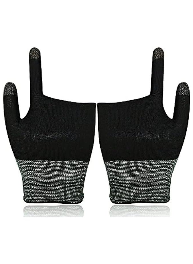 E-Sports Gaming Gloves, Gaming Finger Sleeves, Anti-Sweat Breathable, Thumb Sleeves for Highly Sensitive Nano-Silver Fiber Material + Nylon, for PUBG Mobile Phone Games Accessories