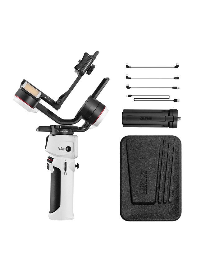 CRANE-M3S Standard Camera Handheld 3-Axis Gimbal Stabilizer Built-in LED Fill Light PD Quick Charging Battery Mini Tripod Carrying Case for DSLR Mirrorless Camera