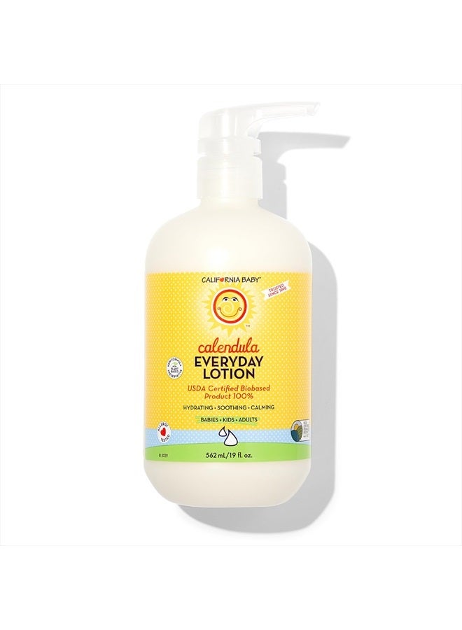 Calendula Lotion | 100% Plant-Based | Very Soothing Baby Lotion for Sensitive Skin | Lavender Kids Lotion | Allergy Friendly | Organic Calendula + Aloe Vera | 562 mL / 19 fl. oz.