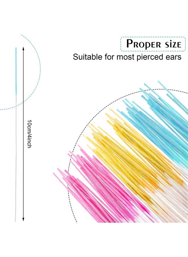 360 Pieces Ear Hole Floss Earrings Hole Cleaner Disposable Piercing Aftercare Cleaner Earrings Piercing Cleaning Line Ear Piercing Care Cleaning Tool for Women Men (Yellow, Royal Blue, Pink)
