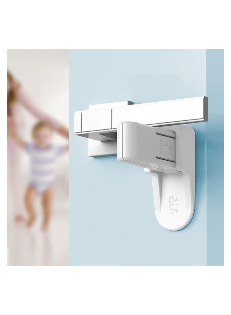 Door Lever Locks for Childproof 2 Pcs Baby Proofing Door Handle Lock Prevent Toddlers from Opening Doors No Tools Need or Drill 3 M Adhesive Children Security Door Locks