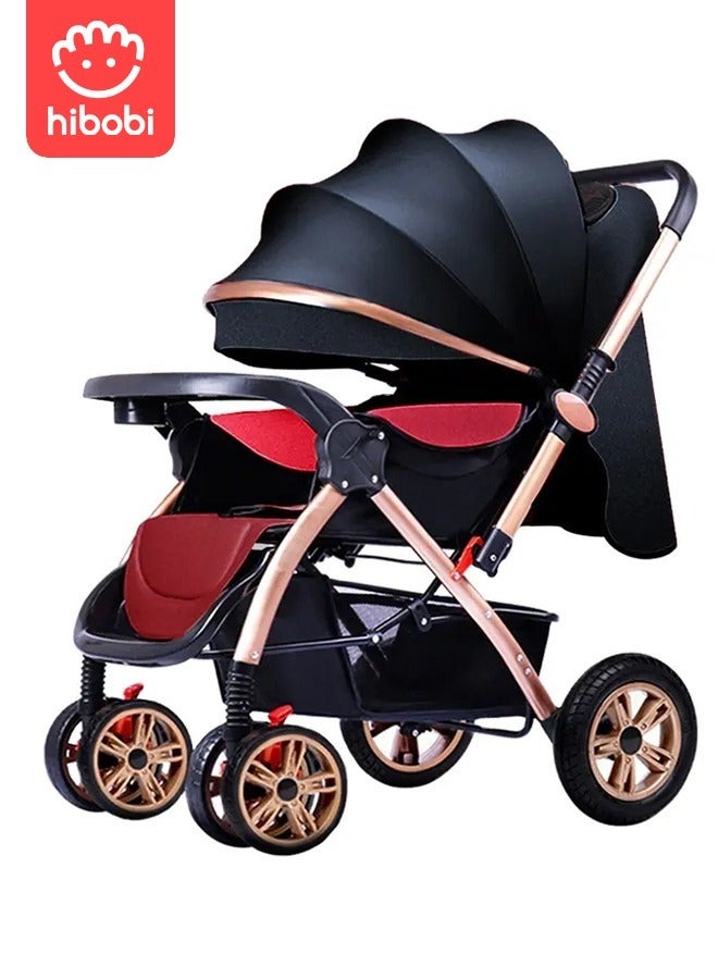 Portable Foldable Luxury Multi-Function Baby Stroller Reversible Handle Anti-Shock Springs