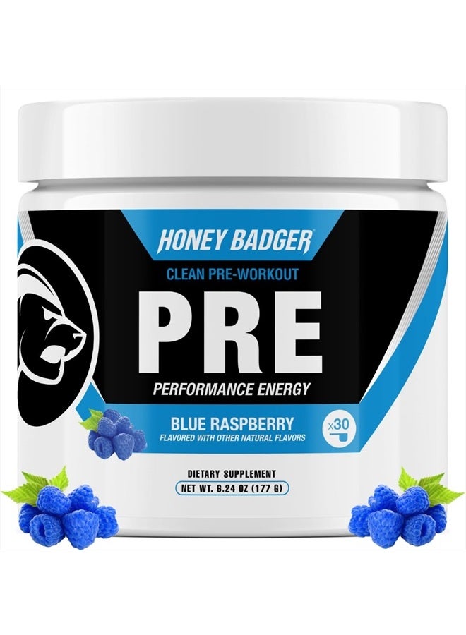 Pre Workout Powder, Keto Vegan Preworkout for Men & Women with Vitamin C for Immune Support, Beta Alanine & Caffeine, Sugar Free Natural Energy Supplement, Blue Raspberry, 30 Servings