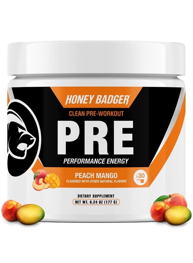 Pre Workout Powder, Keto Vegan Preworkout for Men & Women with Vitamin C for Immune Support, Beta Alanine & Caffeine, Sugar Free Natural Energy Supplement, Peach Mango, 30 Servings