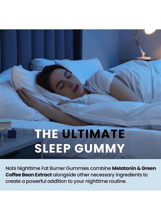 Night Time Fat Burner Gummies, Weight Loss & Sleep Support Supplement | Slimming Hunger Suppressant & Metabolism Booster, Shred Belly Fat While You Sleep | Nighttime Diet Gummies for Women & Men 60ct