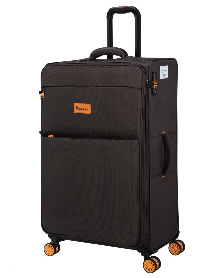 it luggage Eco-Icon, Unisex ECO Polyester Material Soft Case Luggage, 8x360 degree Spinner Wheels, Expandable Trolley Bag, Telescopic Handle, TSA lock, 12-2894E08, Large suitcase, Color Brown