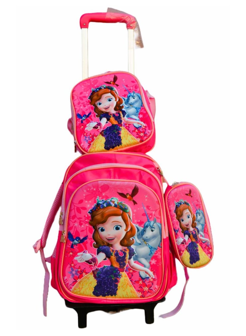 Delia Store Girls Bags Retail 3in1 Kids Animated Characters for Girls Trolley Bag