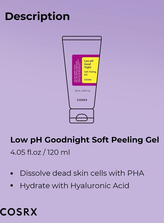 Low pH Good Night Soft Peeling Gel | Mildly Exfoliating PHA | Skincare For Sensitive Skin With Natural Cellulose, Radiating, Cleansing 4.05 Fl Oz (Pack of 1)None