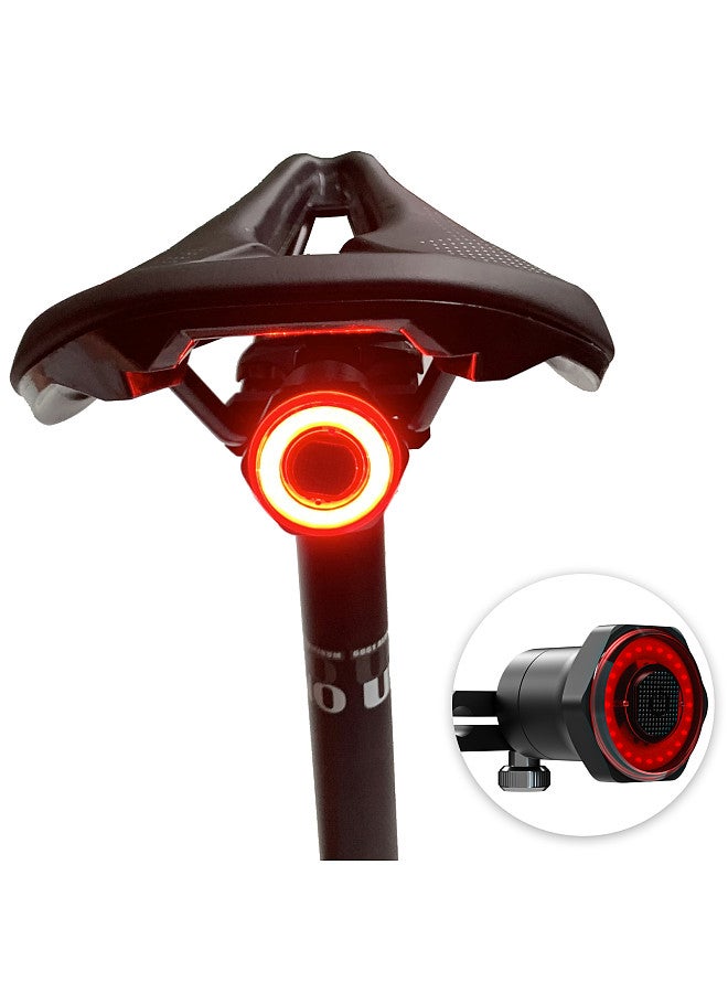 Smart Bike Tail Light Back Brake Light Waterproof USB Rechargeable Safety Taillight Rear Bicycle Flashlight