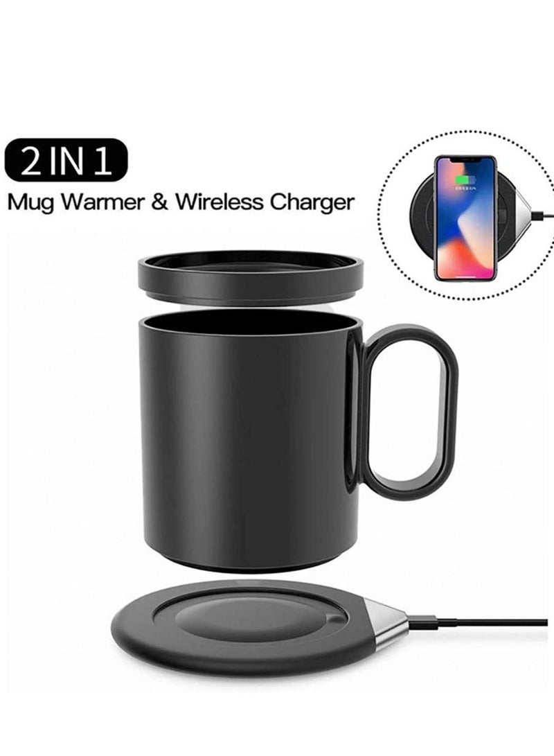 Coffee Cup Warmer Electric Smart Beverage Mug Desktop Digital Touch Heater Coaster Pad for Tea Wate Cocoa Baby Food Milk Plate Black