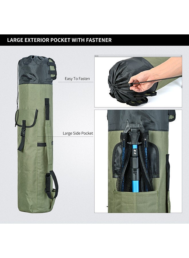 Folding Fishing Rod Bag Durable Oxford Fabric Fishing Rod Case Portable Fishing Tackle Bag