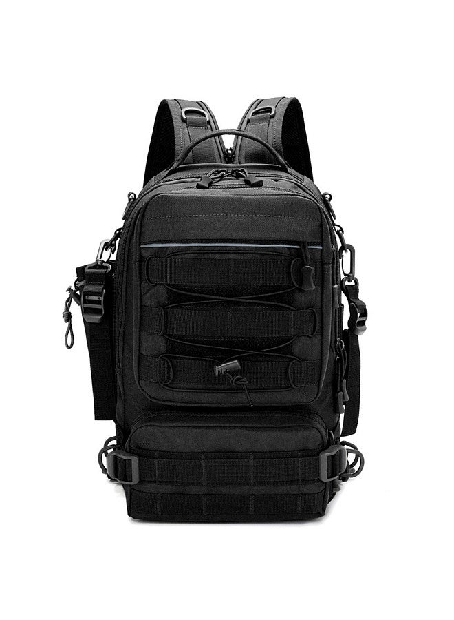Fishing Tackle Backpack Storage Bag Outdoor Shoulder Backpack Water-Resistant Fishing Gear Bag Cross Body Sling Bag