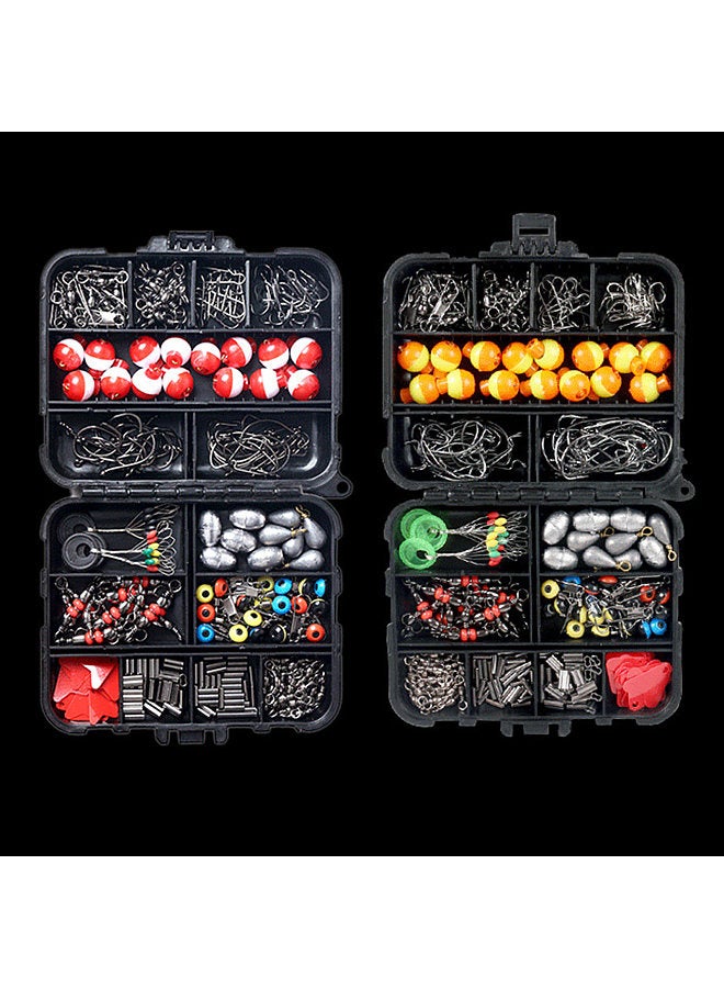 263pcs Fishing Accessories Set with Tackle Box Including Plier Jig Hooks Sinker Weight Swivels Snaps Sinker Slides
