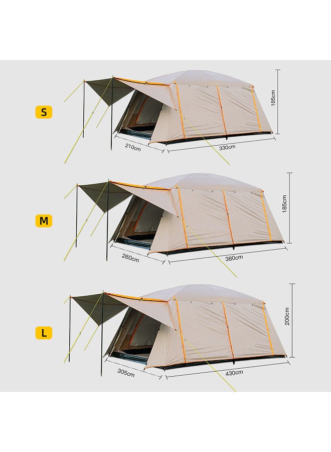 8-12 Person Camping Tent Large Capacity Cabin Tents Waterproof Portable Picnic Tent with 2 Room