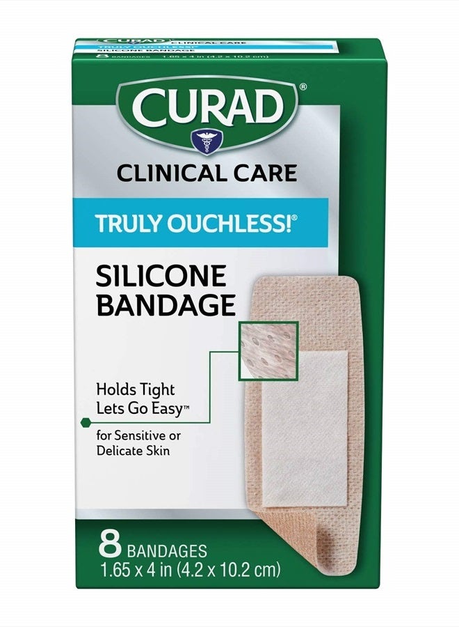 Truly Ouchless Extra Large Silicone Bandages, Flexible Fabric, 8 count