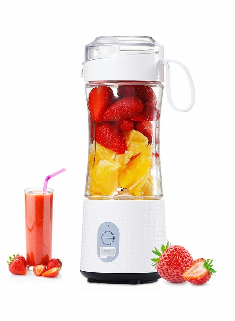 Portable Mini Smoothies Shakes Blender: Personal Size Single Serve Travel Fruit Juicer Mixer Cup with Wireless Rechargeable USB Small Electric Safety Individual Blender