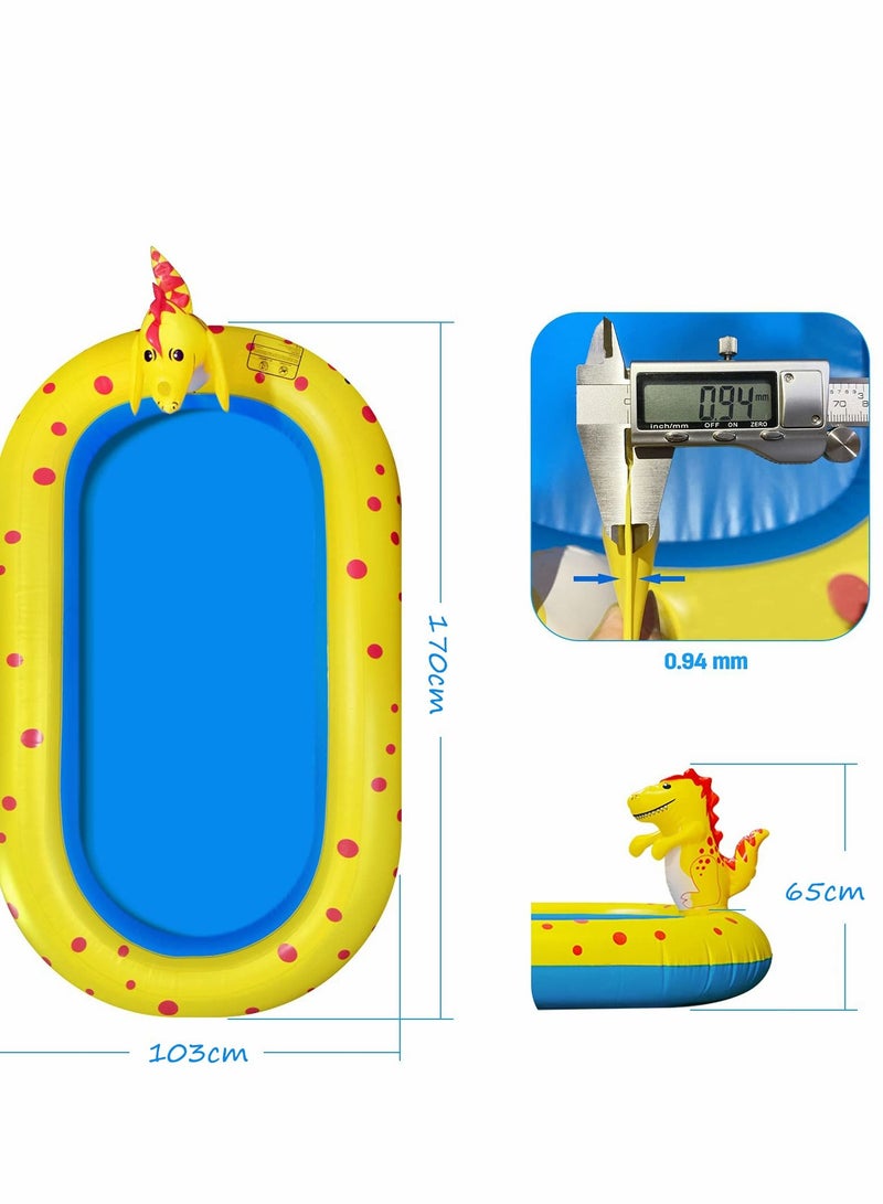 Inflatable Kiddie Pool Sprinkler, 3 in 1 Outdoor Water Toys for Kids Toddlers Summer Outside Backyard Splash Play mat 2-13 Years Old Boys and Girls